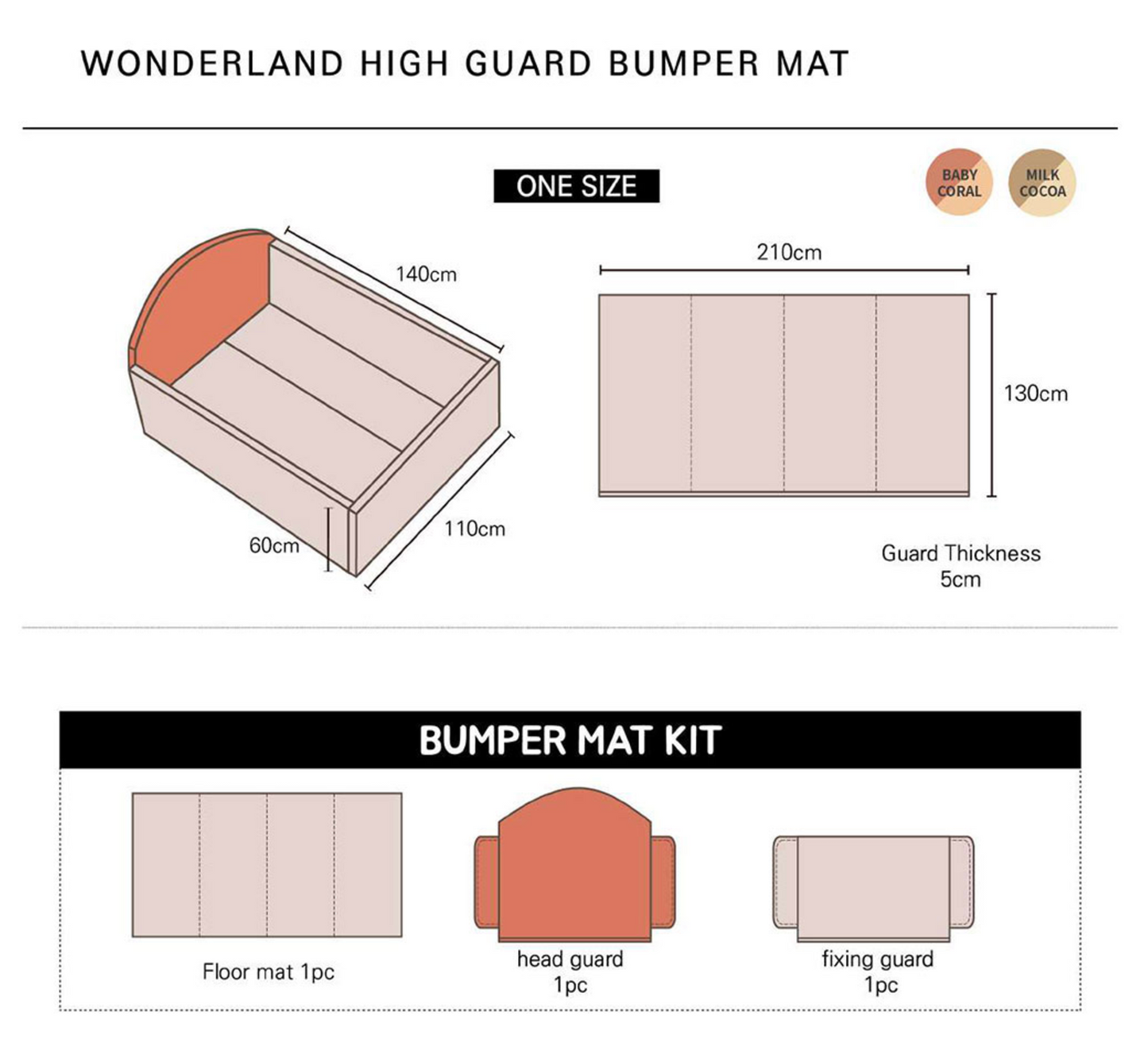 Baby Bumper Bed + Cotton pad